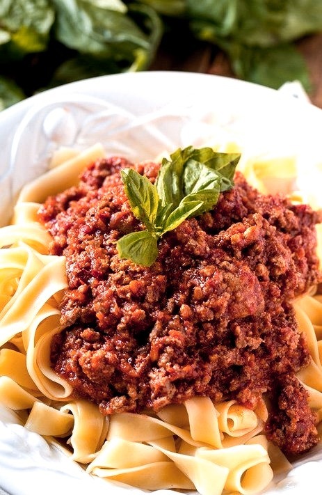 Pappardelle with bolognese sauce